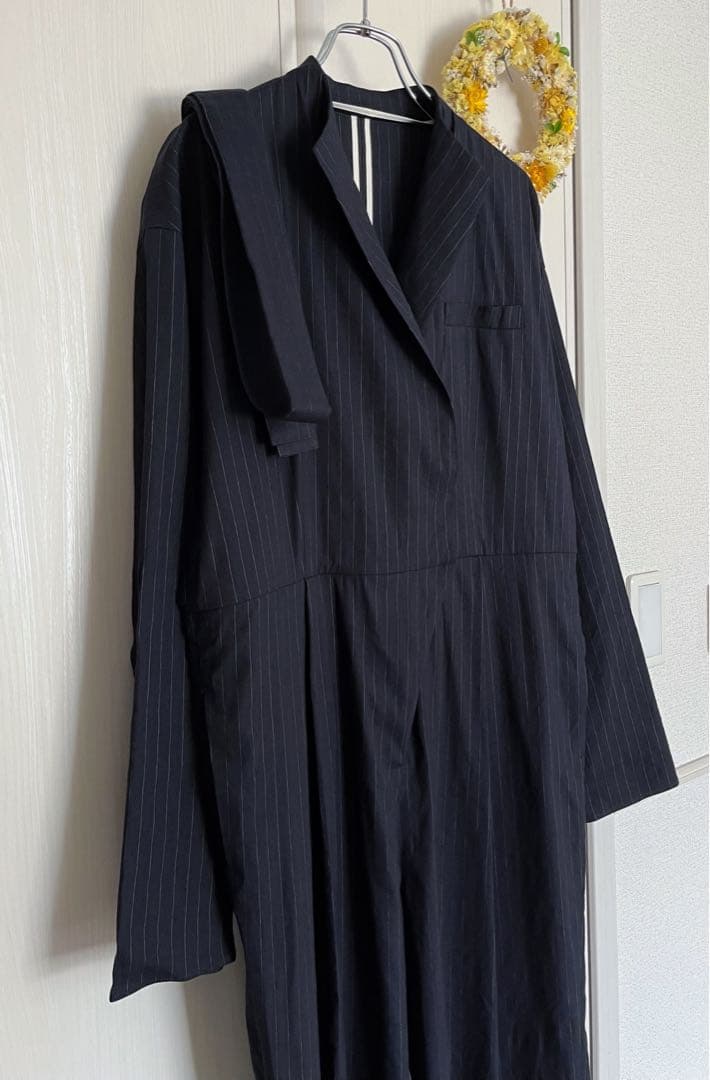 N⭐　 リネンコンストライプジャンプスーツ 定価5万円