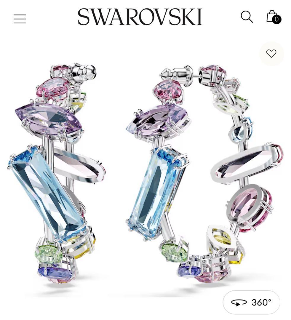 け*授様 スワロフスキー gema フープ　ピアス　マルチカラー