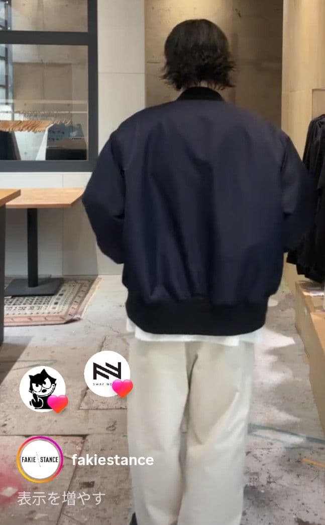 FAKIE STANCE BICOLOR MA-1 XL 黒　紺