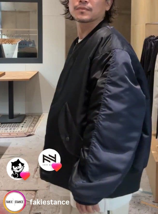 FAKIE STANCE BICOLOR MA-1 XL 黒　紺