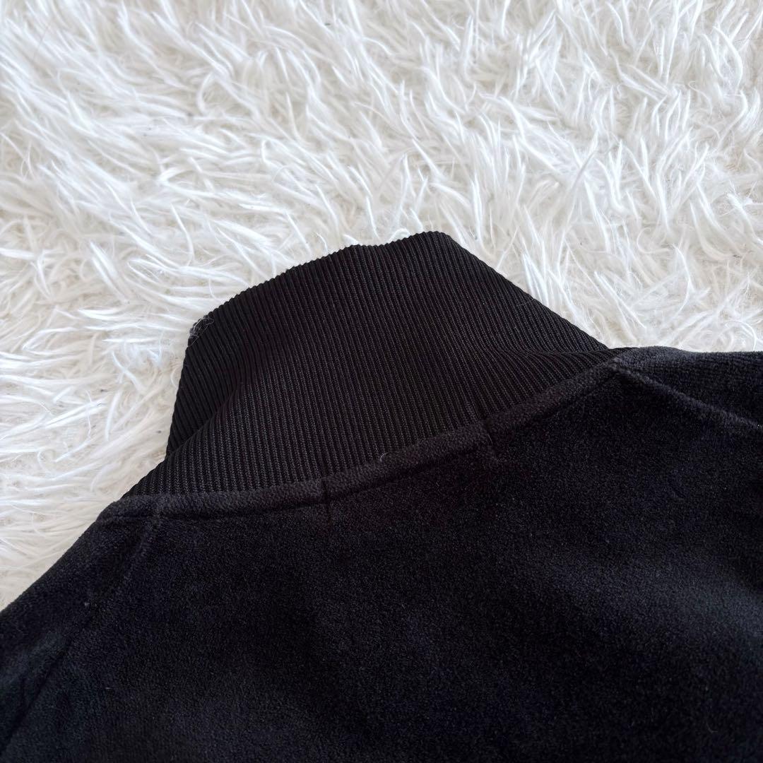 フレッドペリー ベロア トラックジャケット 月桂樹ロゴ ダブルライン 黒 M