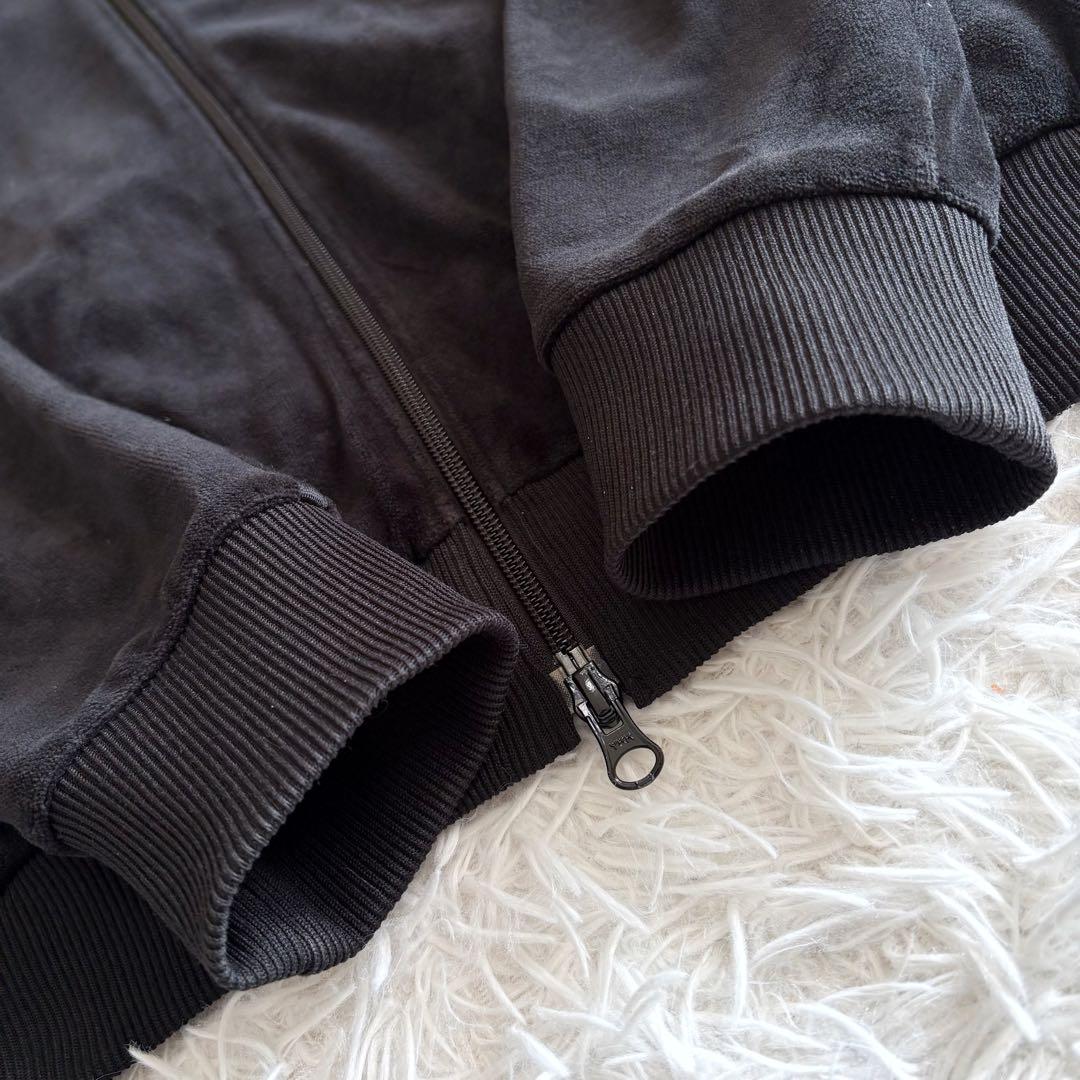 フレッドペリー ベロア トラックジャケット 月桂樹ロゴ ダブルライン 黒 M