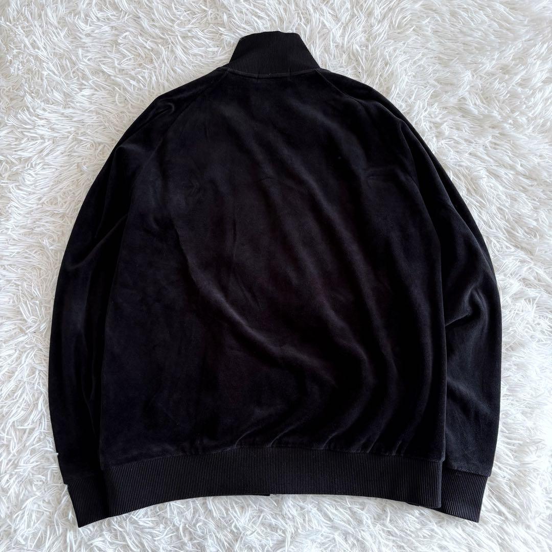 フレッドペリー ベロア トラックジャケット 月桂樹ロゴ ダブルライン 黒 M