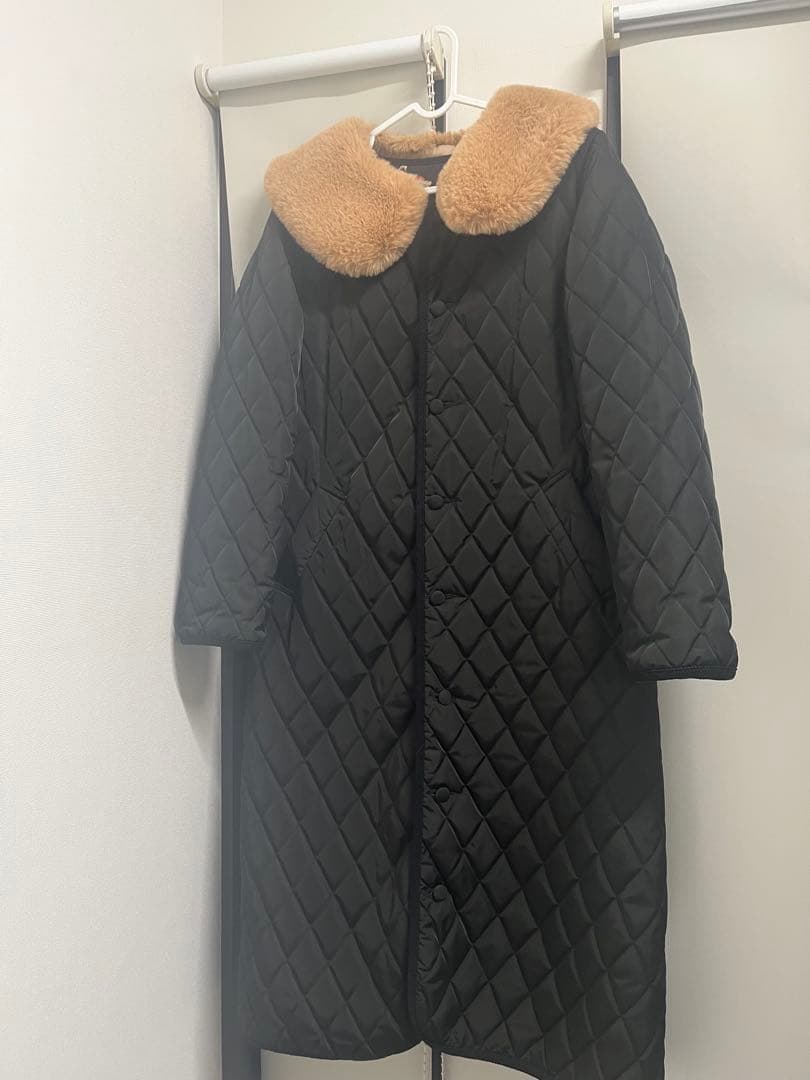 yukiemon＊M＊まぜまぜ柄コート＊ブラック