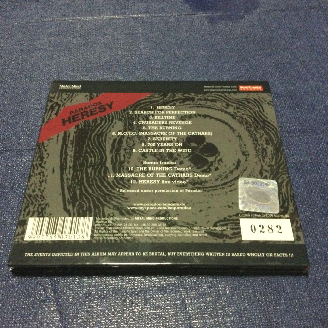CD paradox パラドックス　ヘレシー　heresy デジパック限定輸入盤