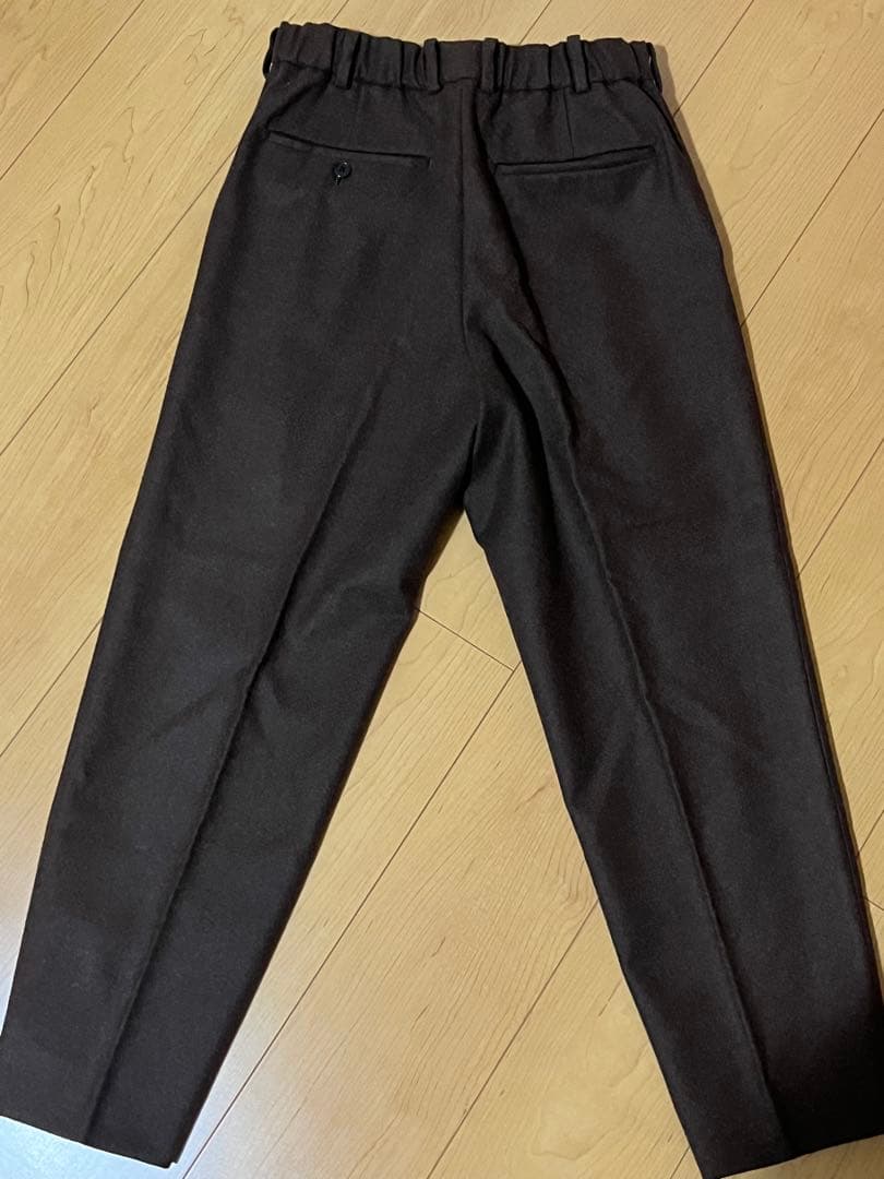 パンツ MARKAWARE PEGTOP BLACK WOOL FLANNEL