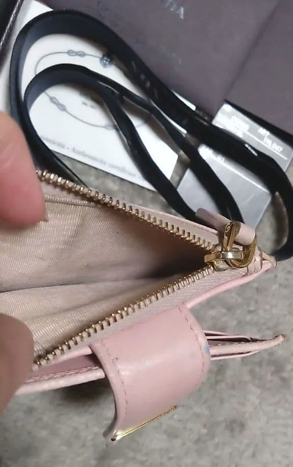 PRADA サフィアーノタブ 二つ折り財布 ピンク