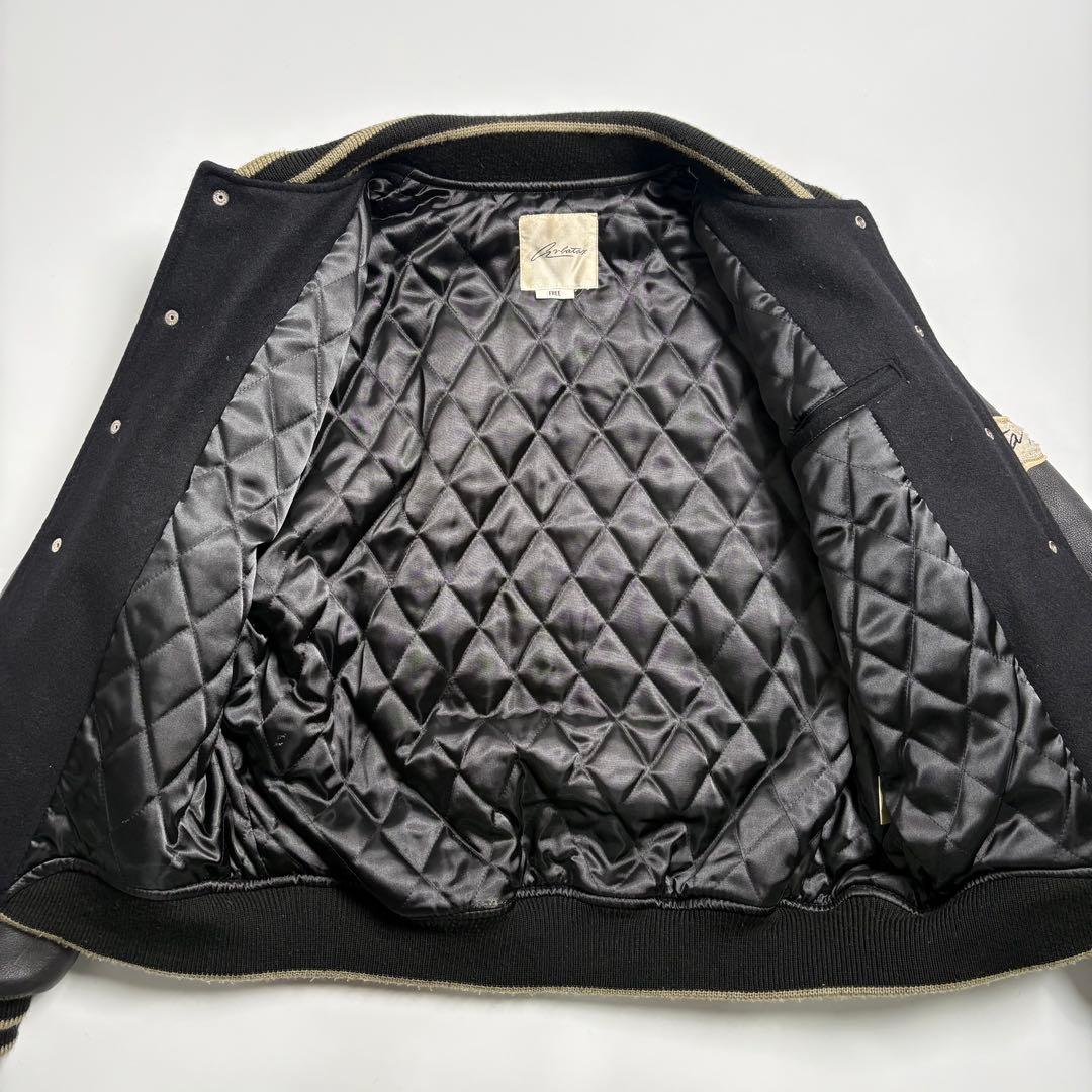 【日本製】 ARBATAX レザーアーム スタジャン 黒 L位 ヴィンテージ