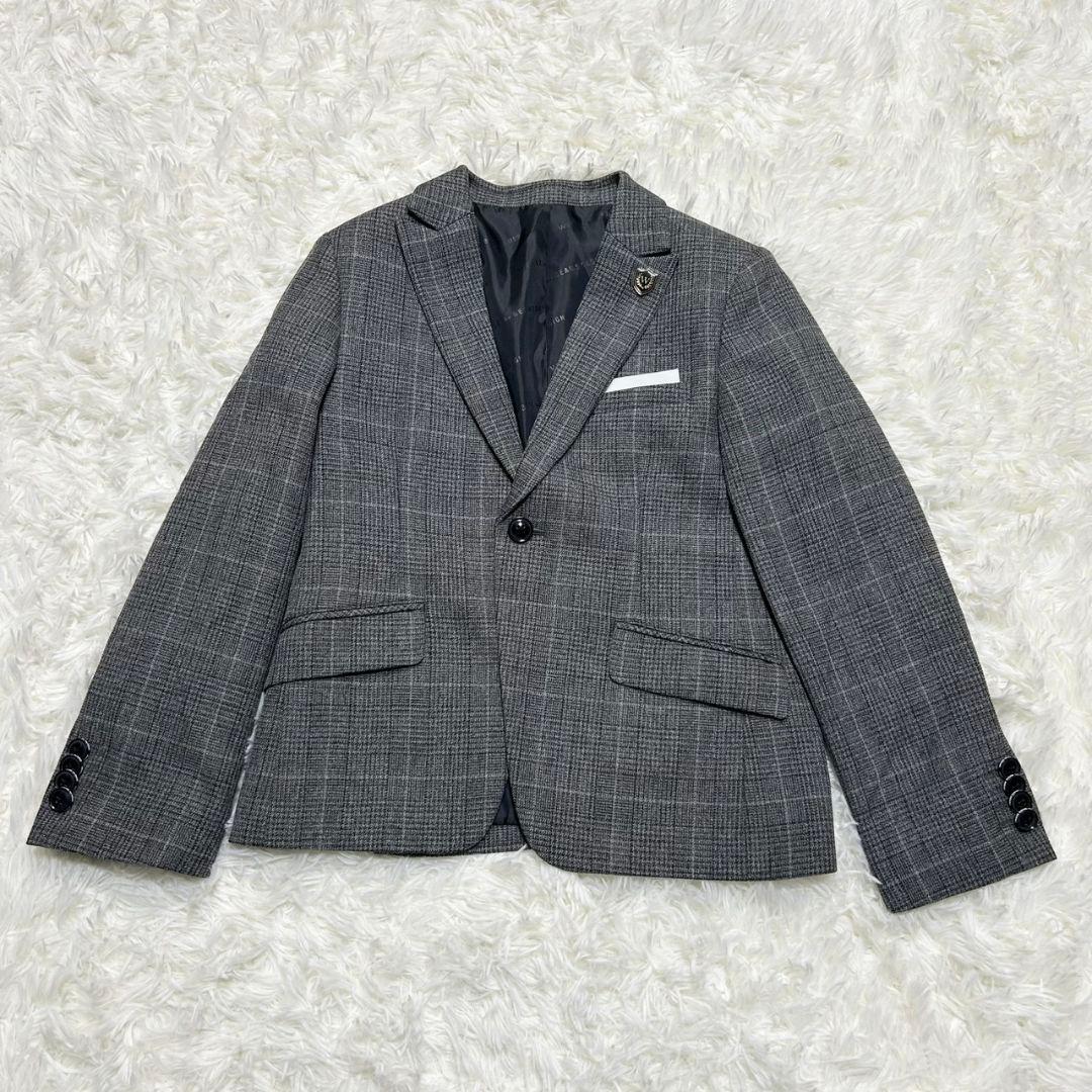 【美品】ワルツバイビームス フォーマル スーツ チェック グレー 男の子 130