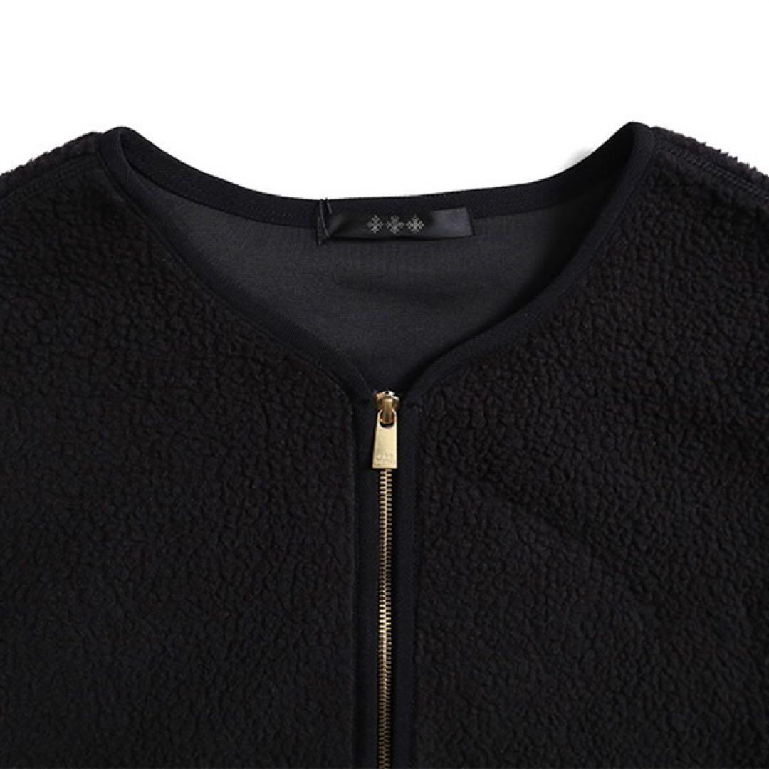 タトラス SALIA サリア ノーカラー ボアフリースジャケット Mサイズ 黒