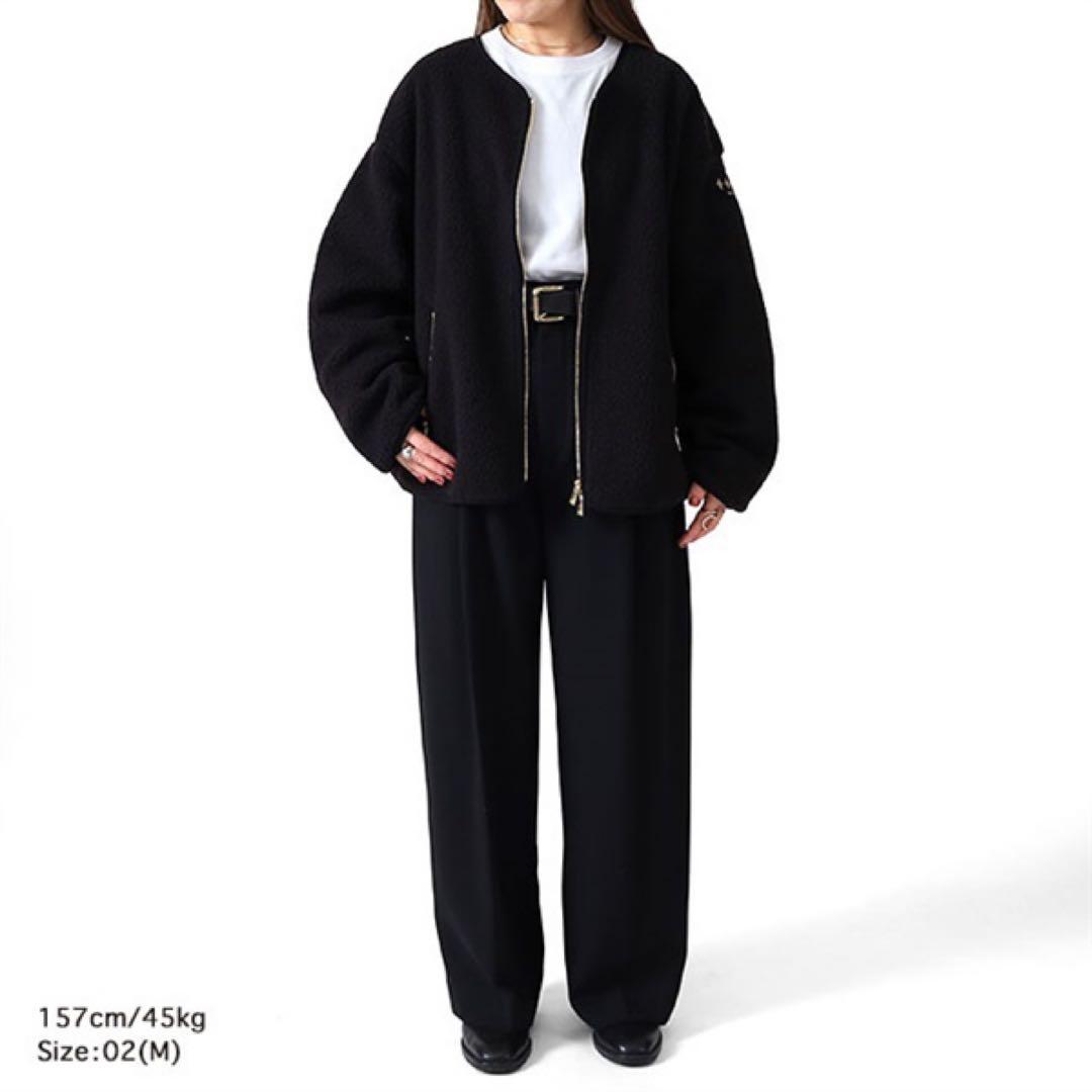 タトラス SALIA サリア ノーカラー ボアフリースジャケット Mサイズ 黒