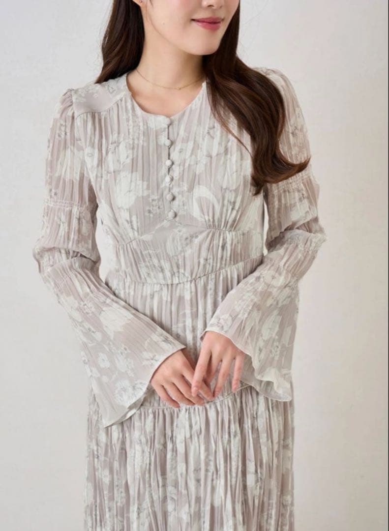 Her lip to　Floral Pleated Dress