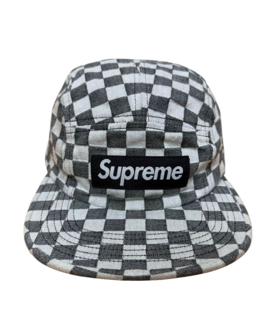 帽子 Supreme Checkerboard Camp Cap 18ss