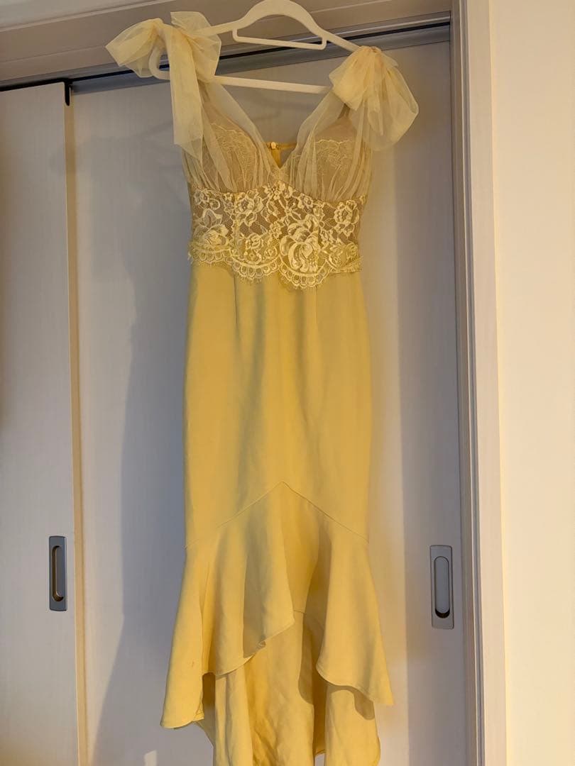 an キャバドレス　マーメイド　チュール　シフォン　ミディアムドレス