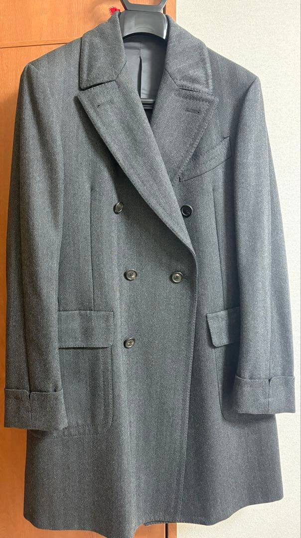 Gabriele Pasini グレー ダブルブレスト チェスターコート