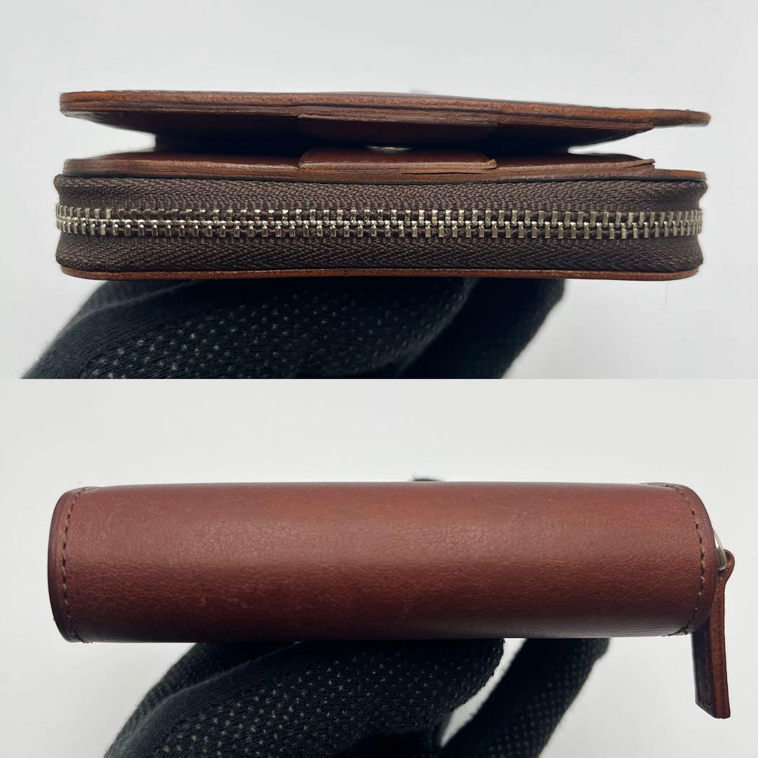 美品 ポーター マーガレットハウエル コラボ 二つ折り財布 ダークブラウン 箱付