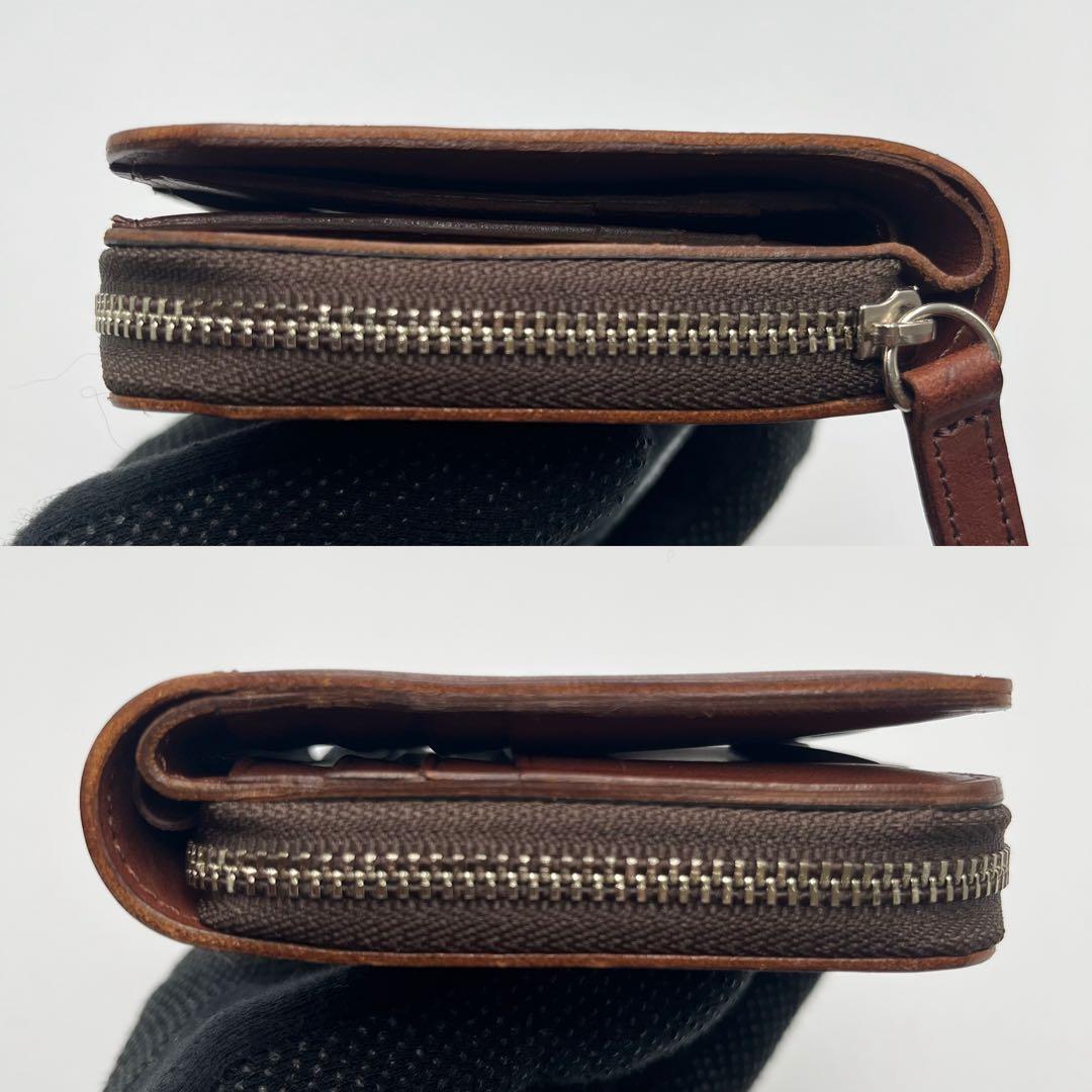 美品 ポーター マーガレットハウエル コラボ 二つ折り財布 ダークブラウン 箱付