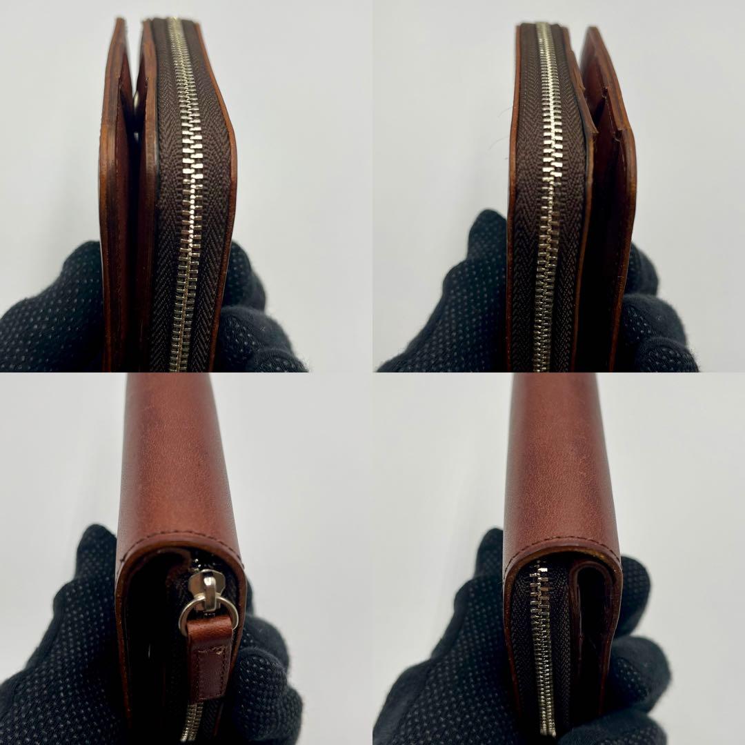 美品 ポーター マーガレットハウエル コラボ 二つ折り財布 ダークブラウン 箱付