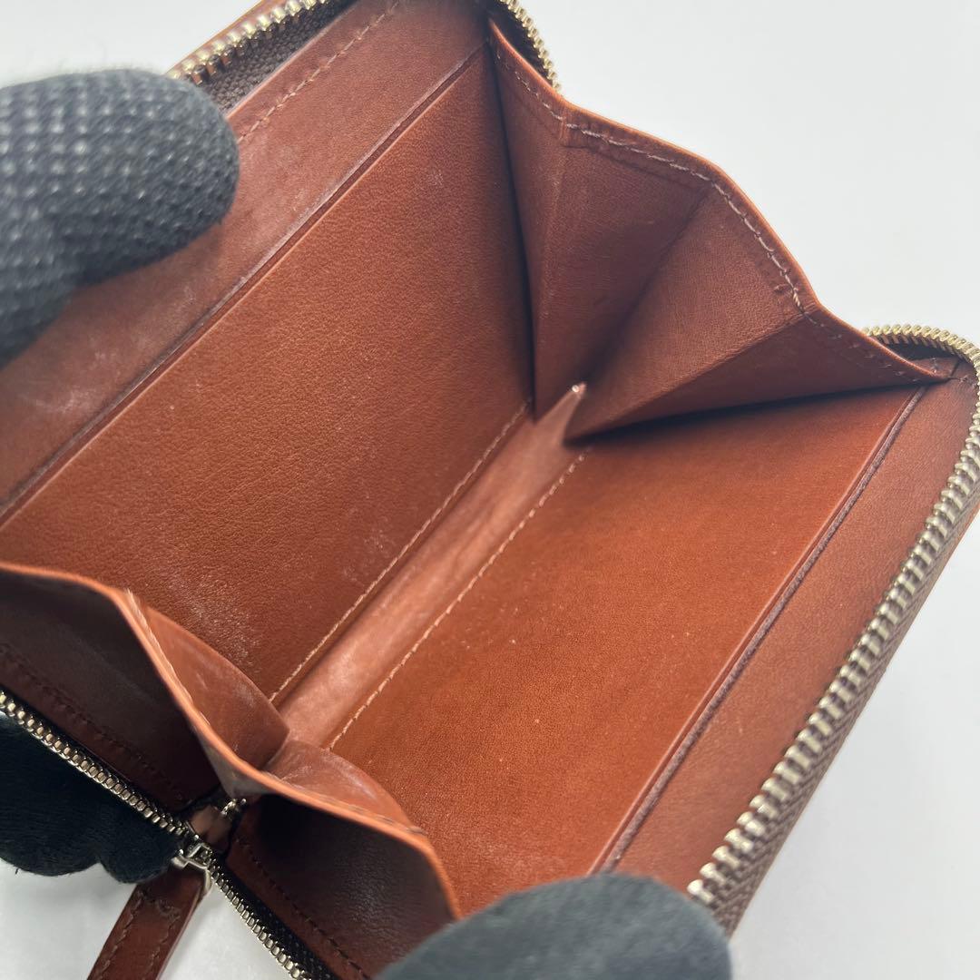 美品 ポーター マーガレットハウエル コラボ 二つ折り財布 ダークブラウン 箱付