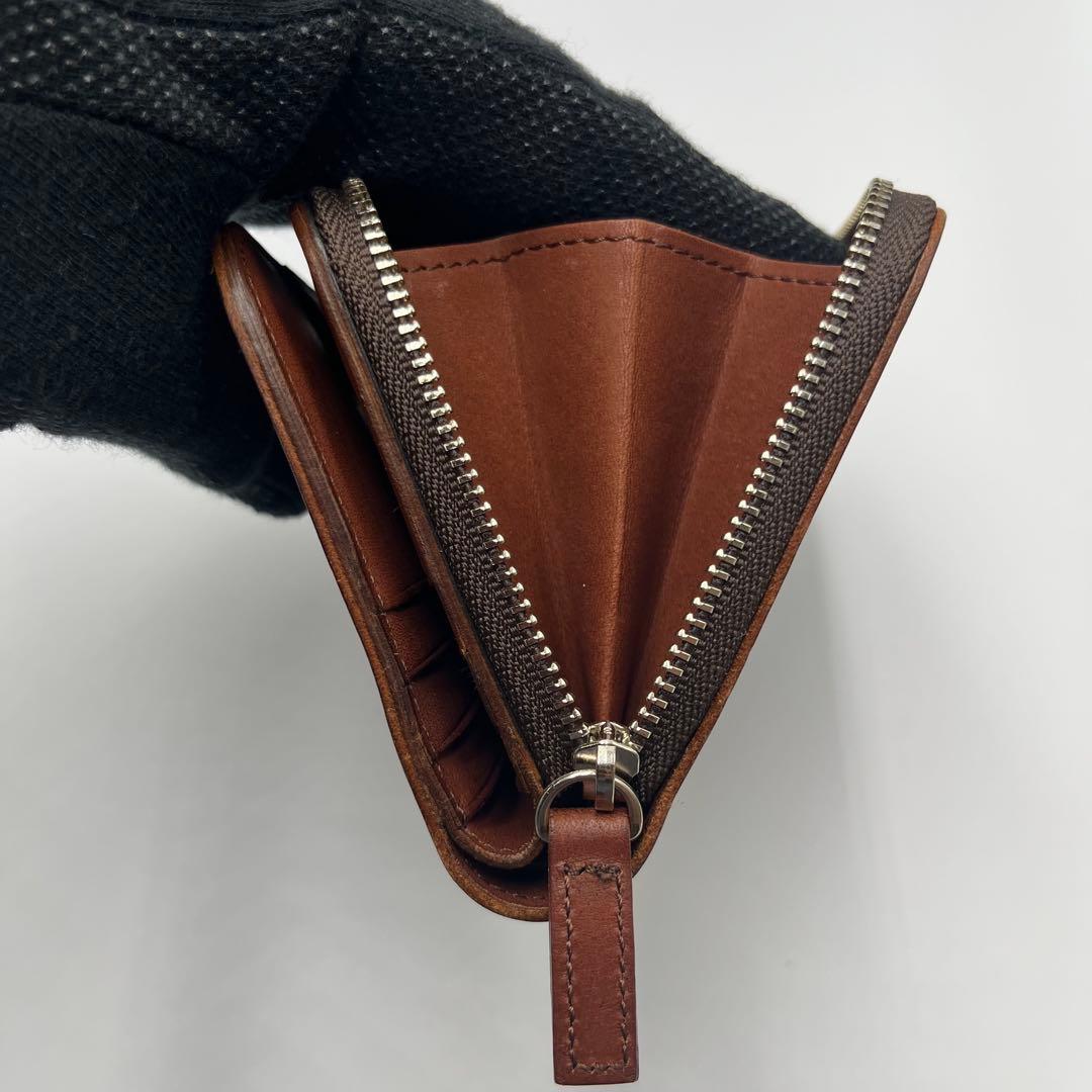 美品 ポーター マーガレットハウエル コラボ 二つ折り財布 ダークブラウン 箱付