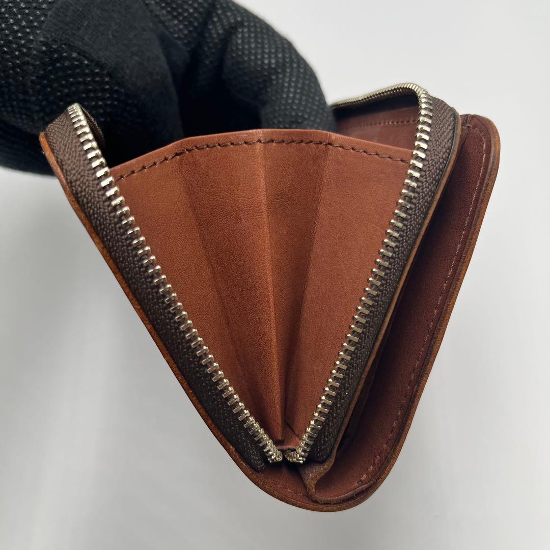 美品 ポーター マーガレットハウエル コラボ 二つ折り財布 ダークブラウン 箱付