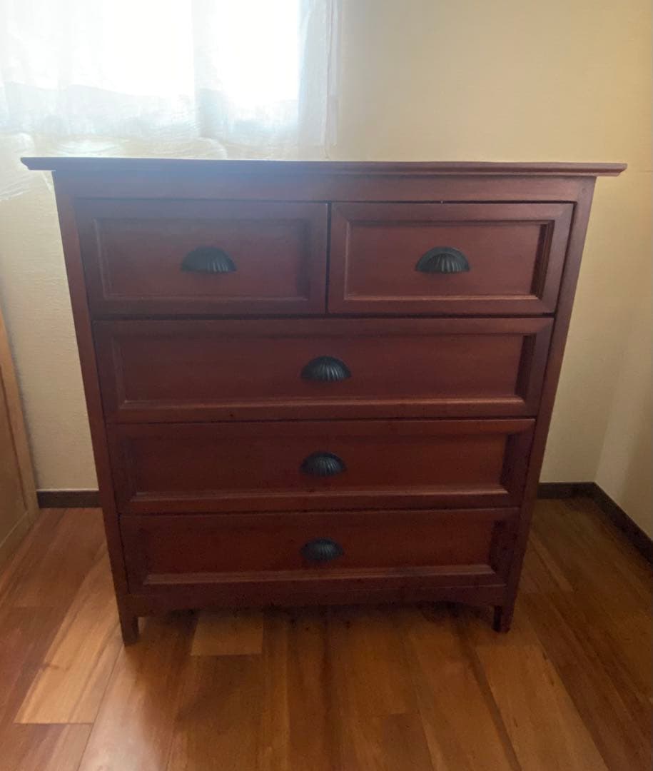 【送料込み】マホガニーのアンティーク調チェスト