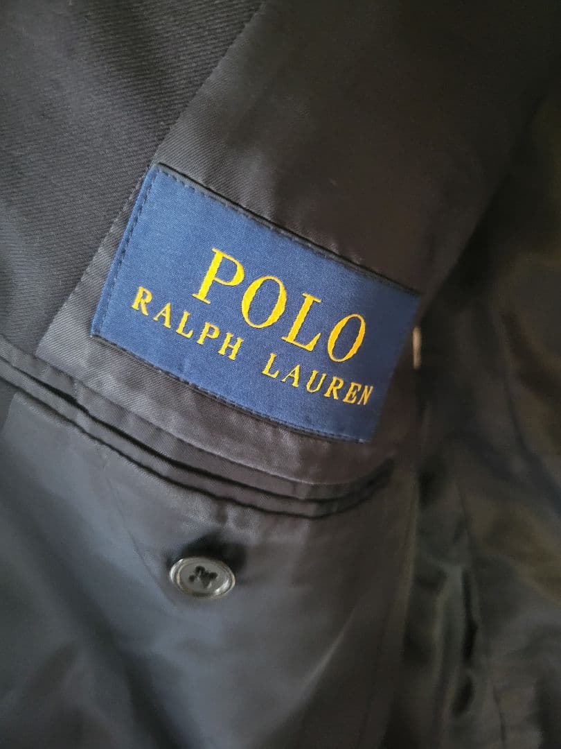 極美品 刺繍ワッペン 光沢 ファインサージ ポロラルフローレン ブレザー