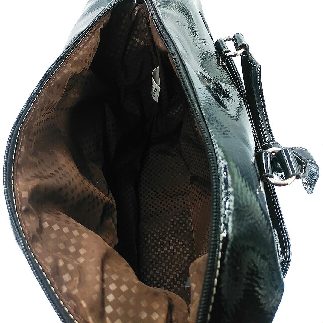 美品 SWANY スワニー　エナメル 小型キャリーケース　黒　送料込　即使用可