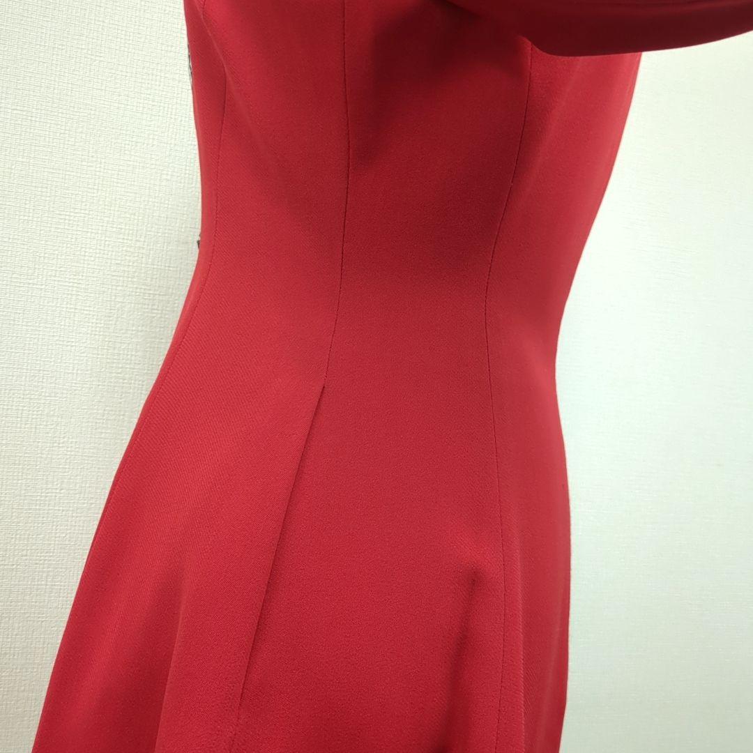 ディオール マドモアゼル ひざ丈 ワンピース レッド Dior Mサイズ