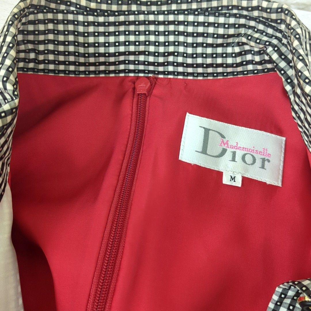 ディオール マドモアゼル ひざ丈 ワンピース レッド Dior Mサイズ