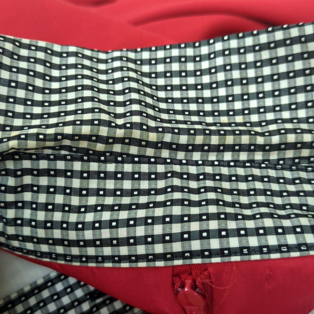 ディオール マドモアゼル ひざ丈 ワンピース レッド Dior Mサイズ