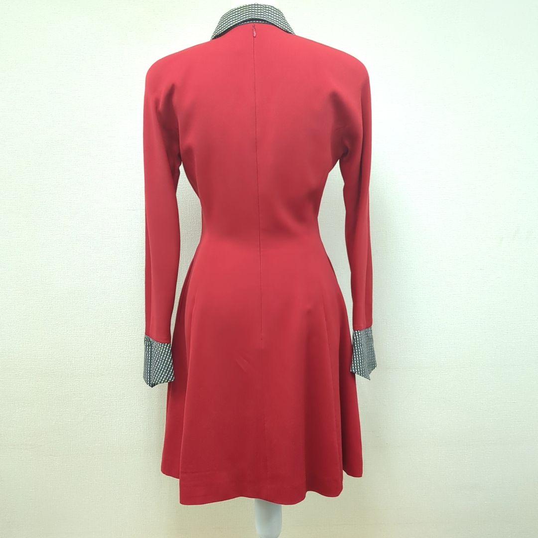 ディオール マドモアゼル ひざ丈 ワンピース レッド Dior Mサイズ