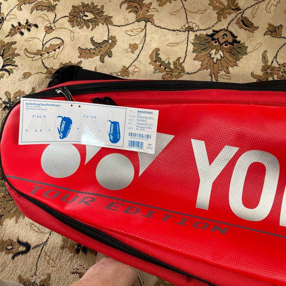 YONEX ツアーエディション バドミントンバッグ レッド