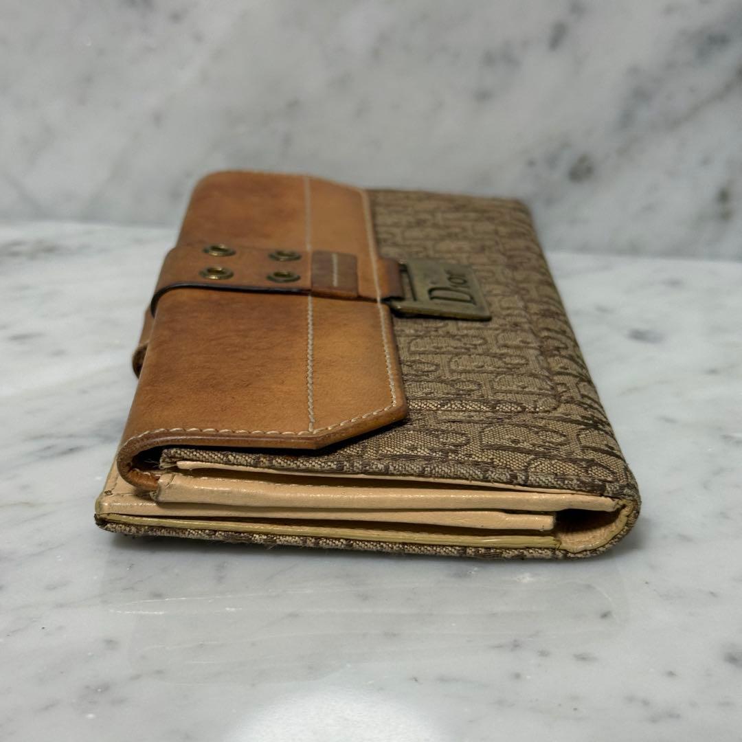 90s OLD クリスチャンディオール トロッター 本革 レザー 二つ折り財布