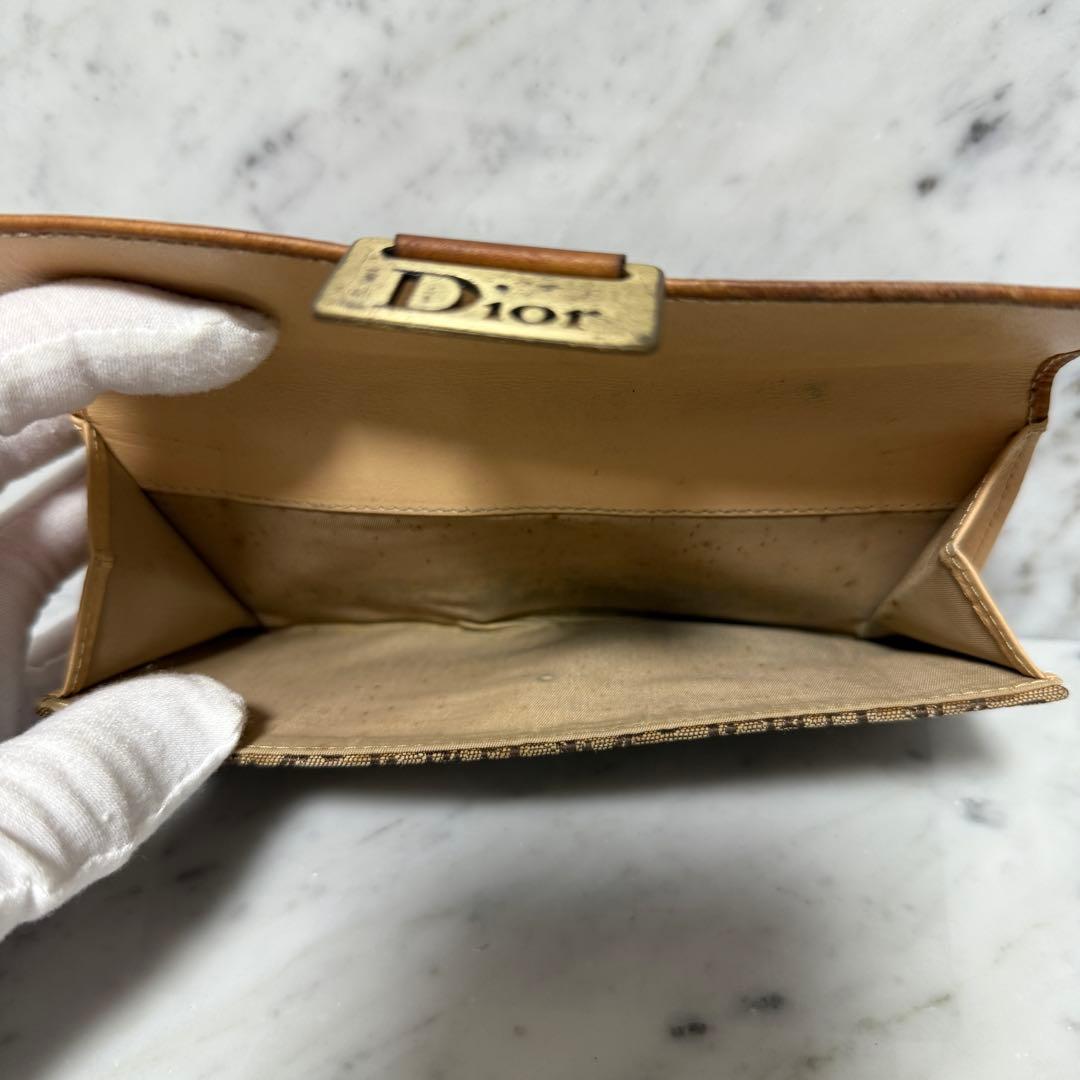 90s OLD クリスチャンディオール トロッター 本革 レザー 二つ折り財布
