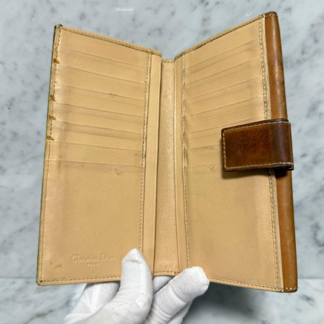 90s OLD クリスチャンディオール トロッター 本革 レザー 二つ折り財布
