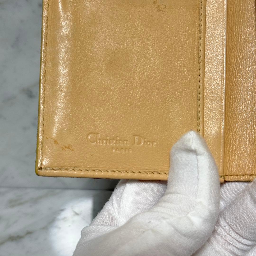 90s OLD クリスチャンディオール トロッター 本革 レザー 二つ折り財布