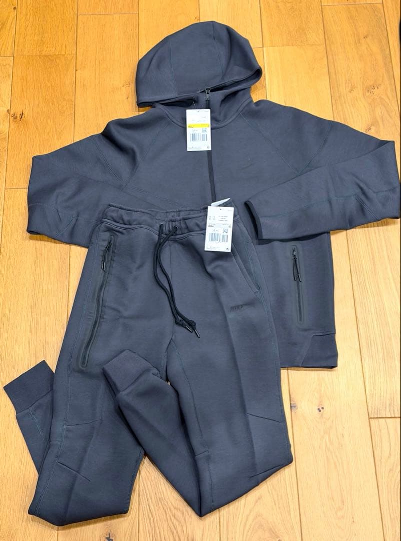 海外限定テックフリースジョガー•フーディセット ダークグレー