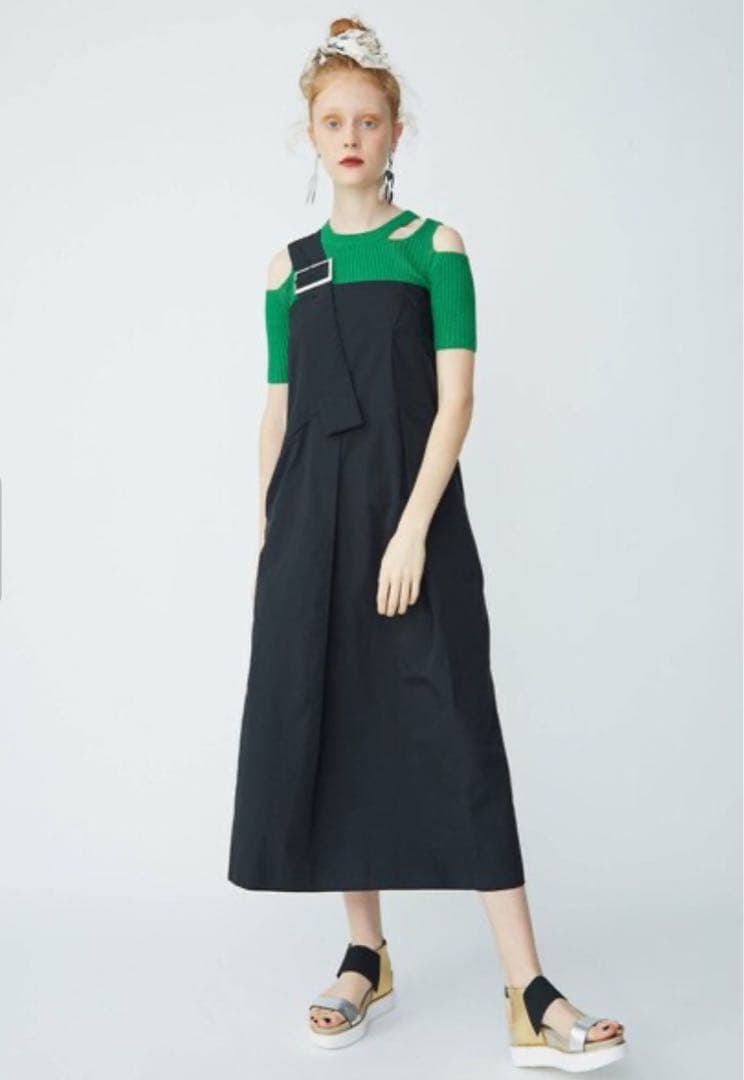 アンスリード　ワンショルダーオーバーワンピース　黒