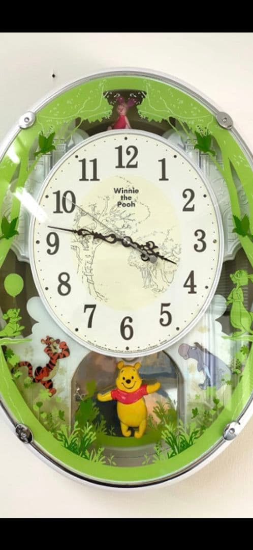 【未使用】プーさん 掛け時計 ディズニー　RHYTHM 収録音楽多数メロディ時計