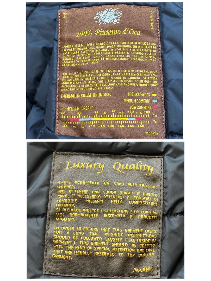 【美品】MOORER HARRIS カシミヤ混 ダウンチェスターコート 黒 52