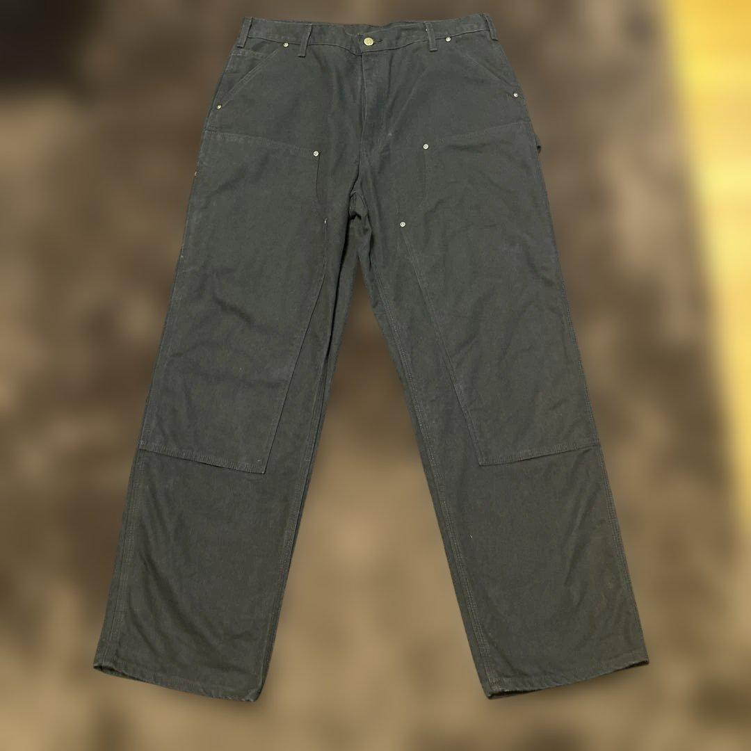 USA製 カーハート ブラック B136 W38L32 ダブルニー