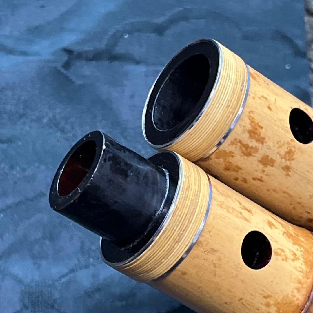 尺八 琴古流 在銘 一尺八寸管 籐巻き 銀三線 【音出し確認済み】