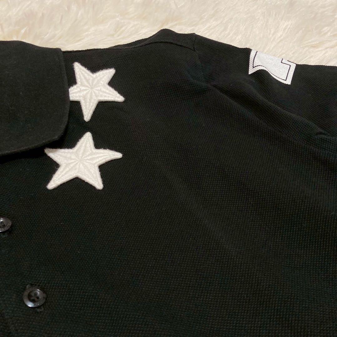 GIVENCHY 星ワッペンポロシャツ ブラック M カジュアル オシャレ