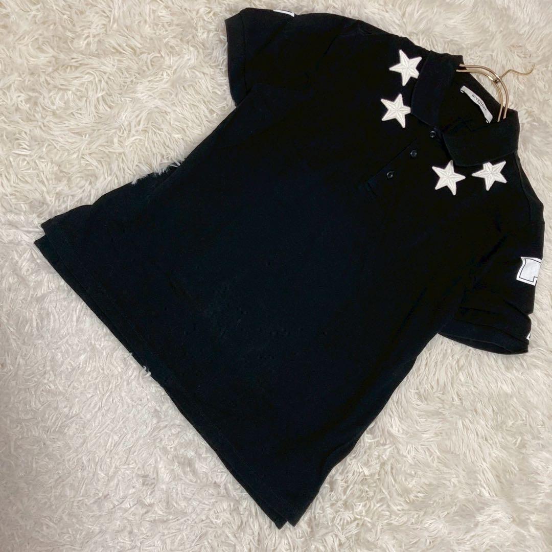 GIVENCHY 星ワッペンポロシャツ ブラック M カジュアル オシャレ