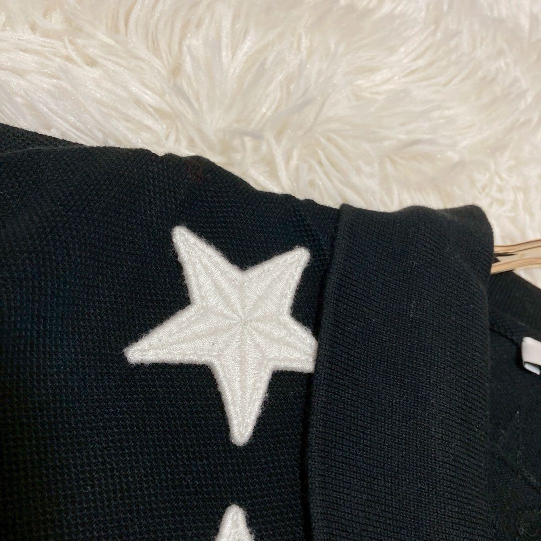 GIVENCHY 星ワッペンポロシャツ ブラック M カジュアル オシャレ