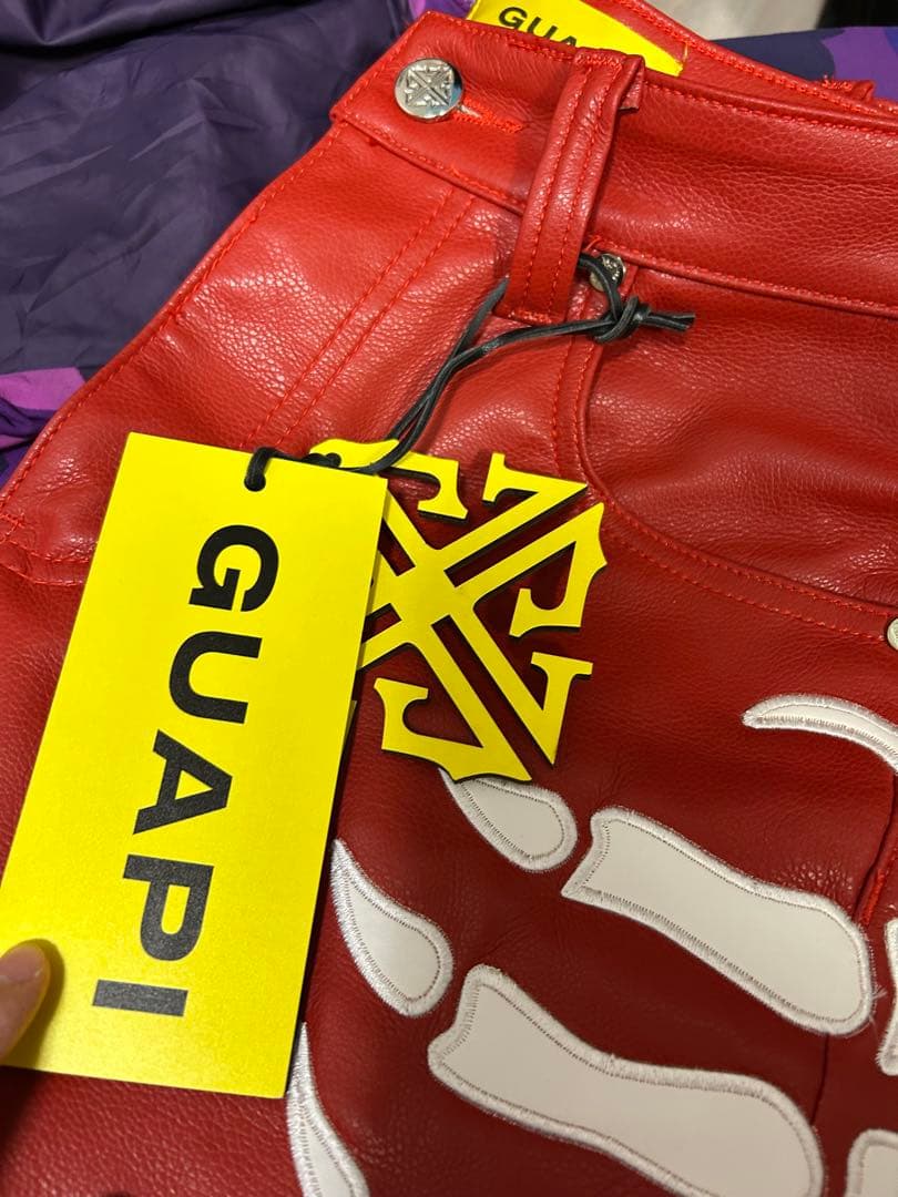 GUAPI グアピ　レザー　フレアパンツ34 完売品