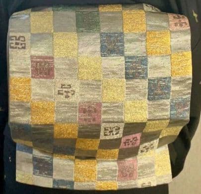 市松模様に箔がオシャレな袋帯