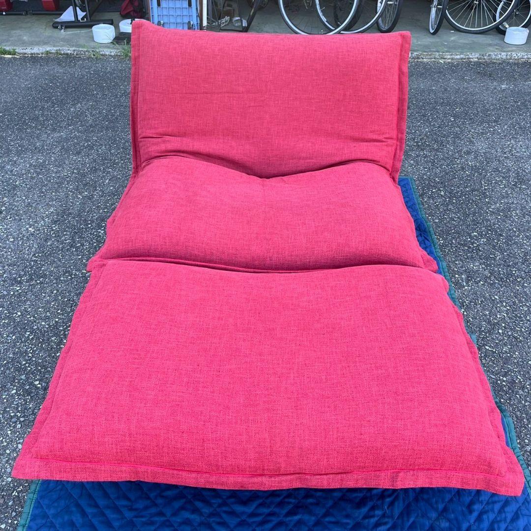 K◆　美品　リーン・ロゼ　2人掛けソファ　オットマン　レッド　千葉県館山市