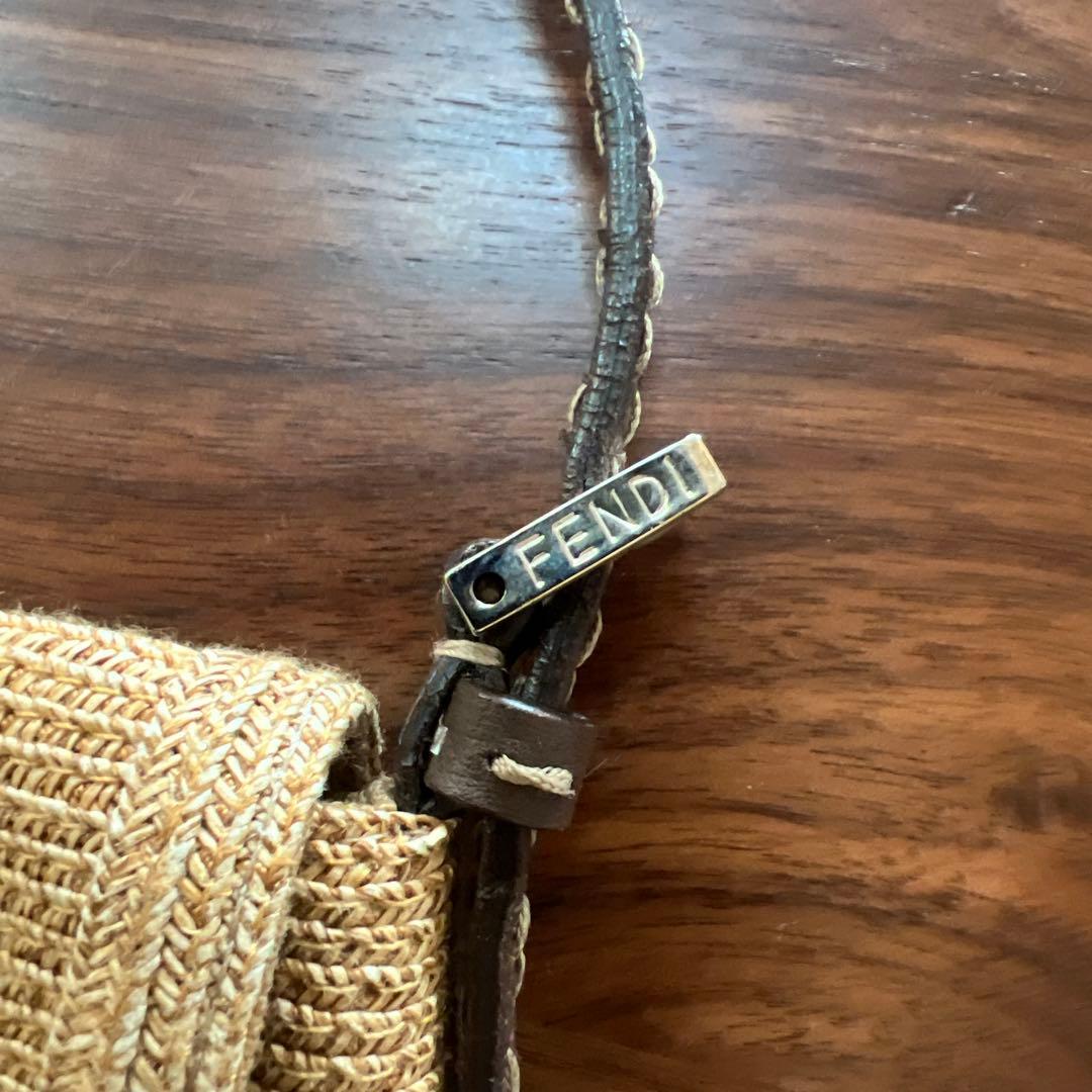 FENDI ストロー かごバッグ ベージュ